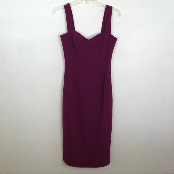 Nwt Dress The Population Womens Nicole Sheath Dress Pink Slit Midi Sleeveless - Picture 4 of 10